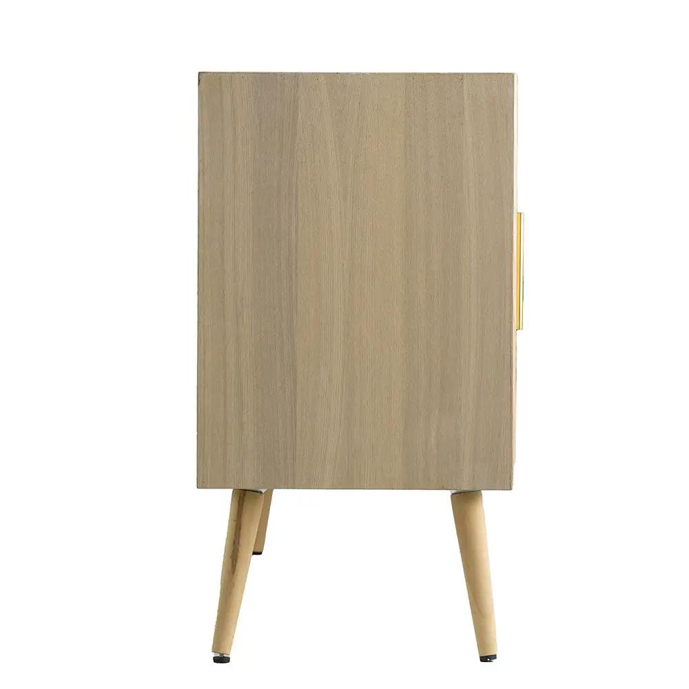 Wooden Accent TV Cabinet With 3 Doors - Brown by Unique Piece Furniture