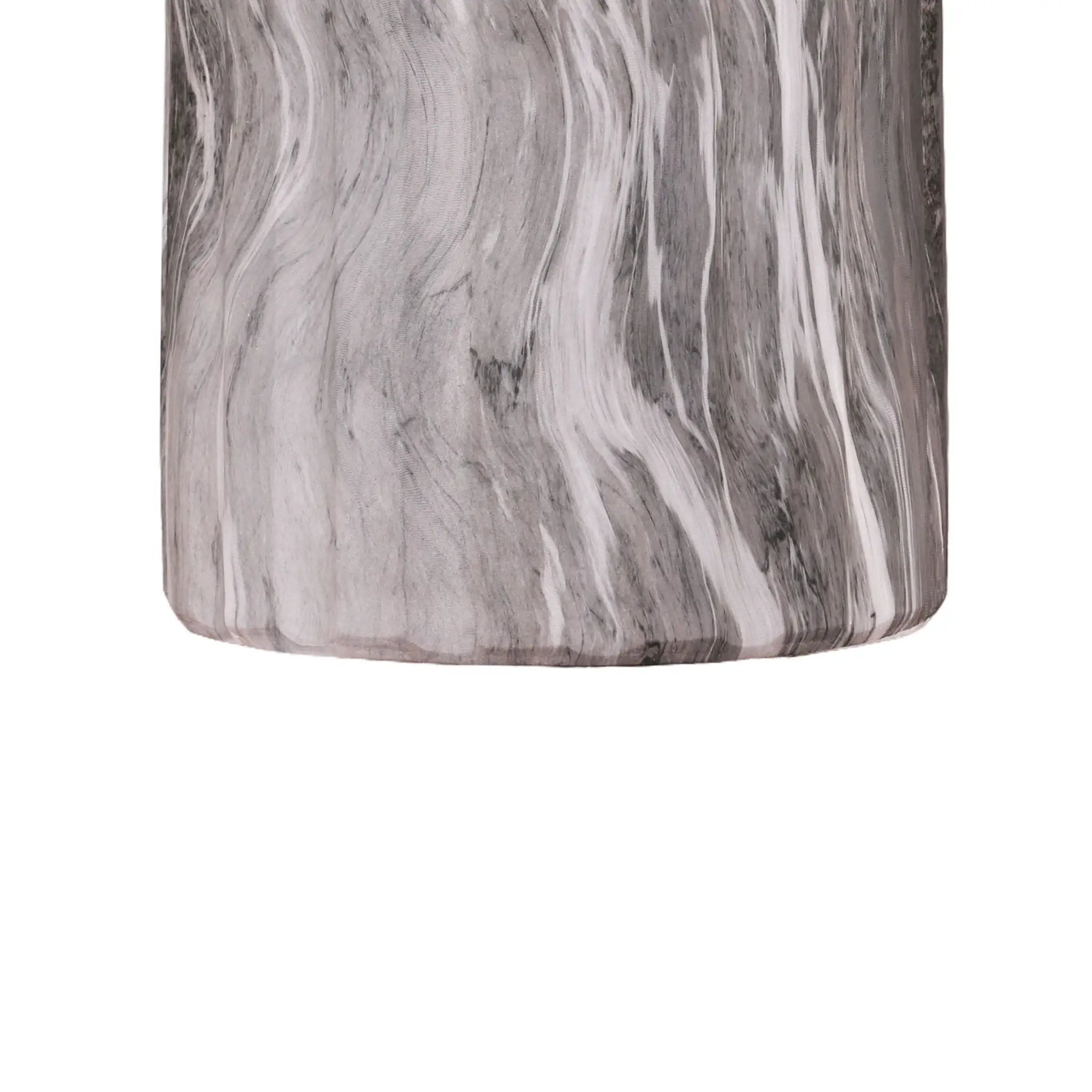 Round Geometric Outdoor End Table - Marble
