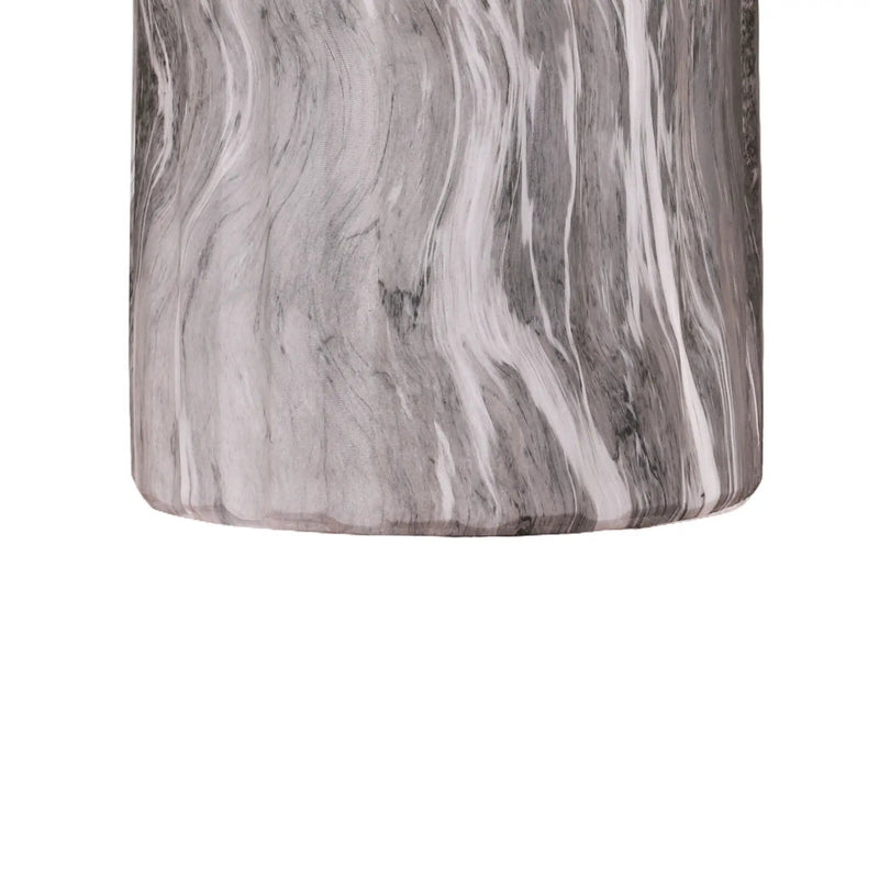 Round Geometric Outdoor End Table - Marble