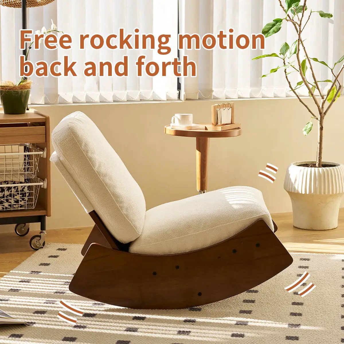 Comfortable High-Quality Upholstery Glider Rocking Chair by HouseOfZazla