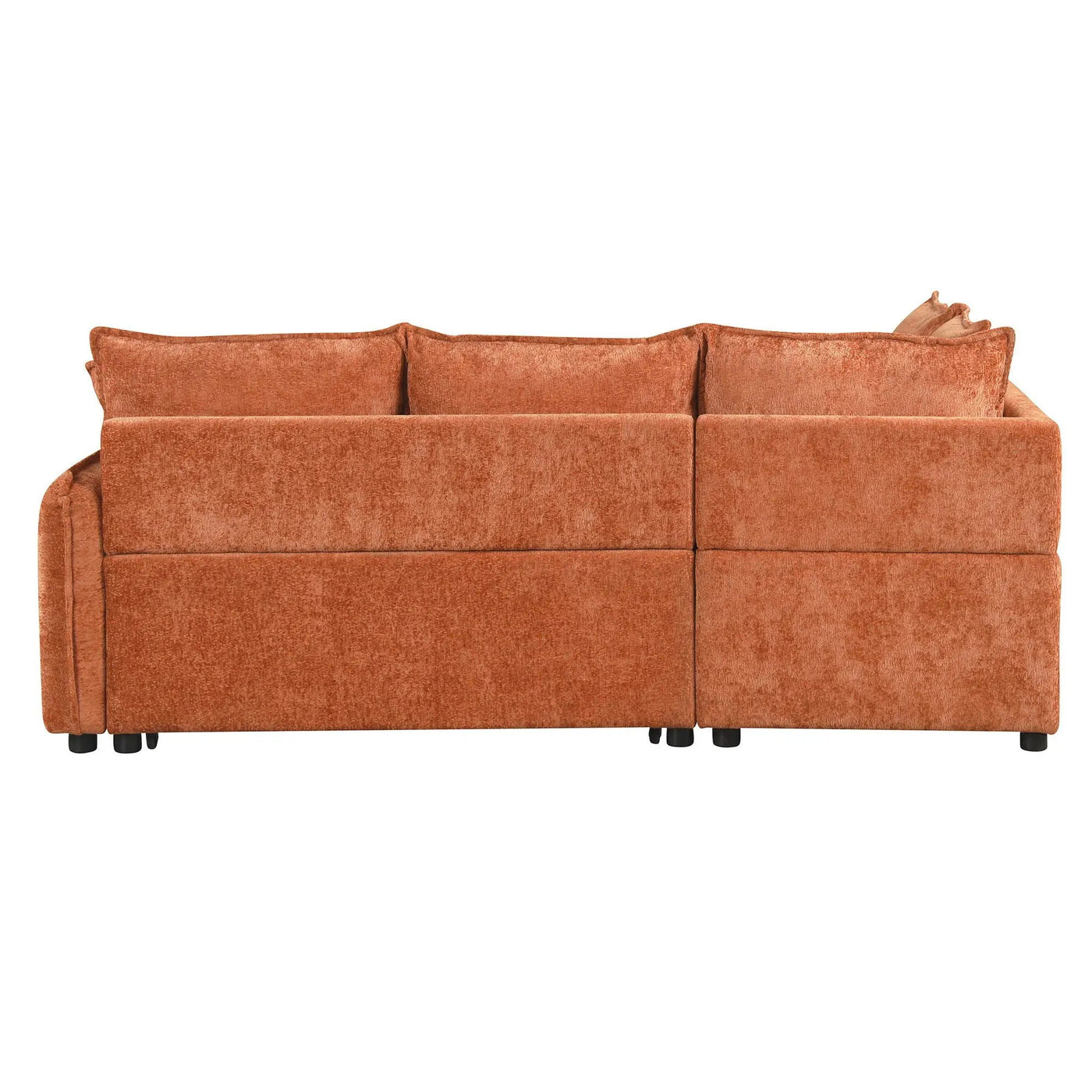 Convertible Sofa Bed Sectional Sofa Sleeper L-Shaped Sofa With A Storage Ottoman, Two Pillows, Two Power Sockets And Two USB Ports For Living Room by HouseOfZazla