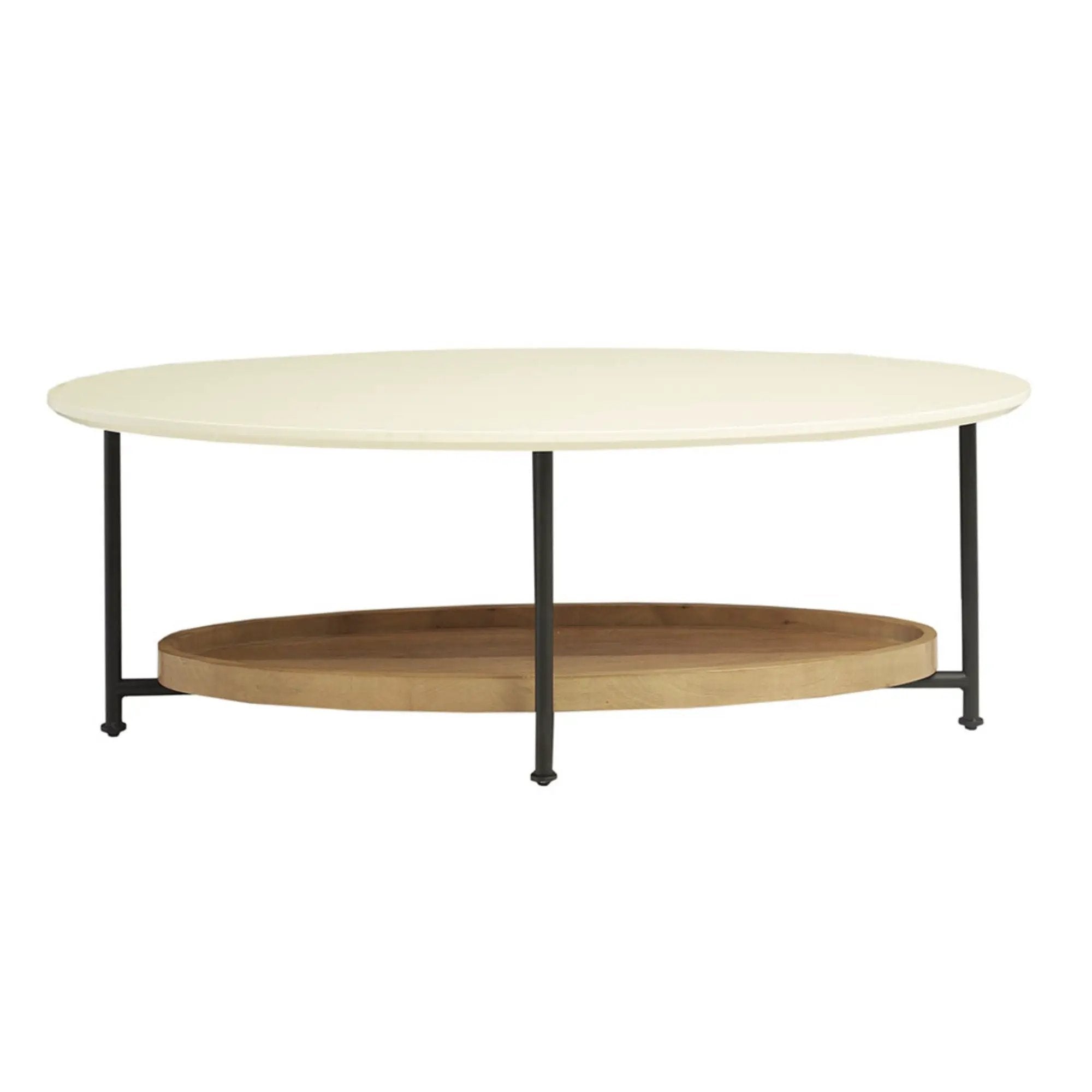 Oval Coffee Table - White / Natural by Unique Piece Furniture