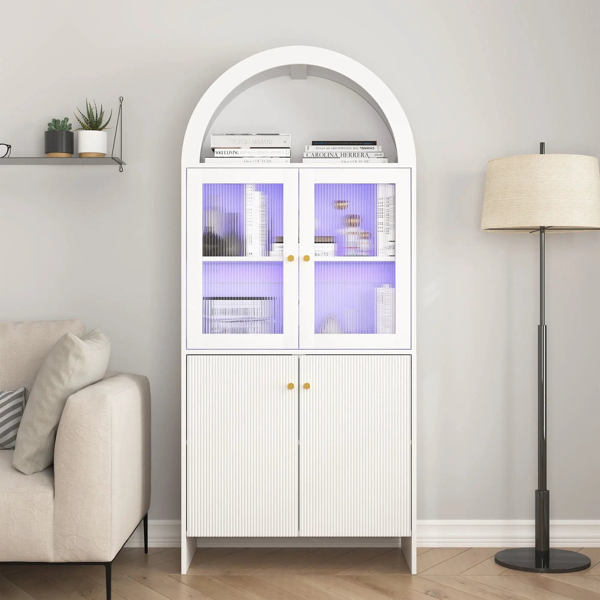 Modern Tech Inspired Dome Cabinet With LED Lighting