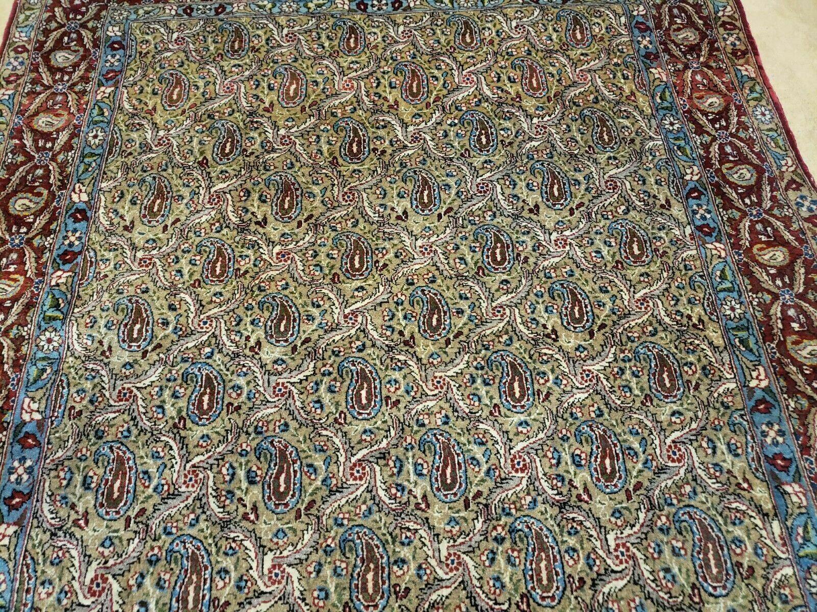 4' X 7' Handmade Turkish Wool Rug Paisley Hand Knotted Flowers One Of A Kind by Jewel Rugs