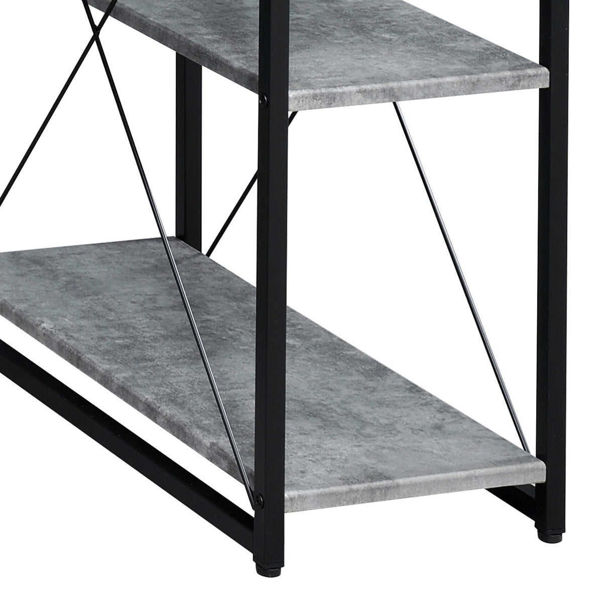 Grey and Black Desk with Drawer - Wood and Metal, photo 6 of 8