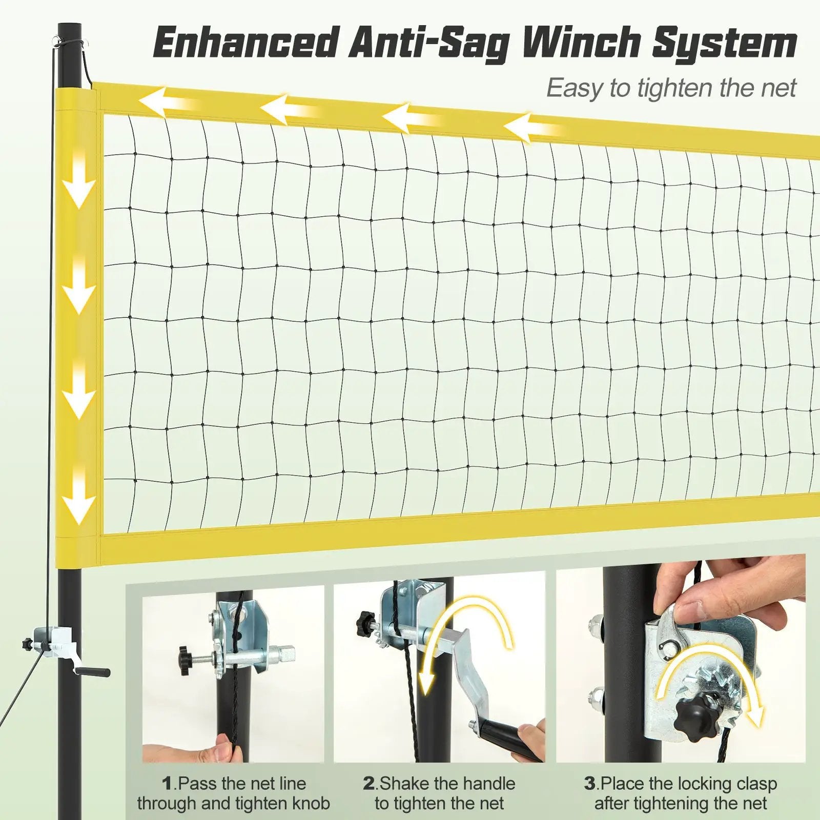 Portable Outdoor Volleyball Net Set Heavy-Duty Volleyball Net System by DirectDeals