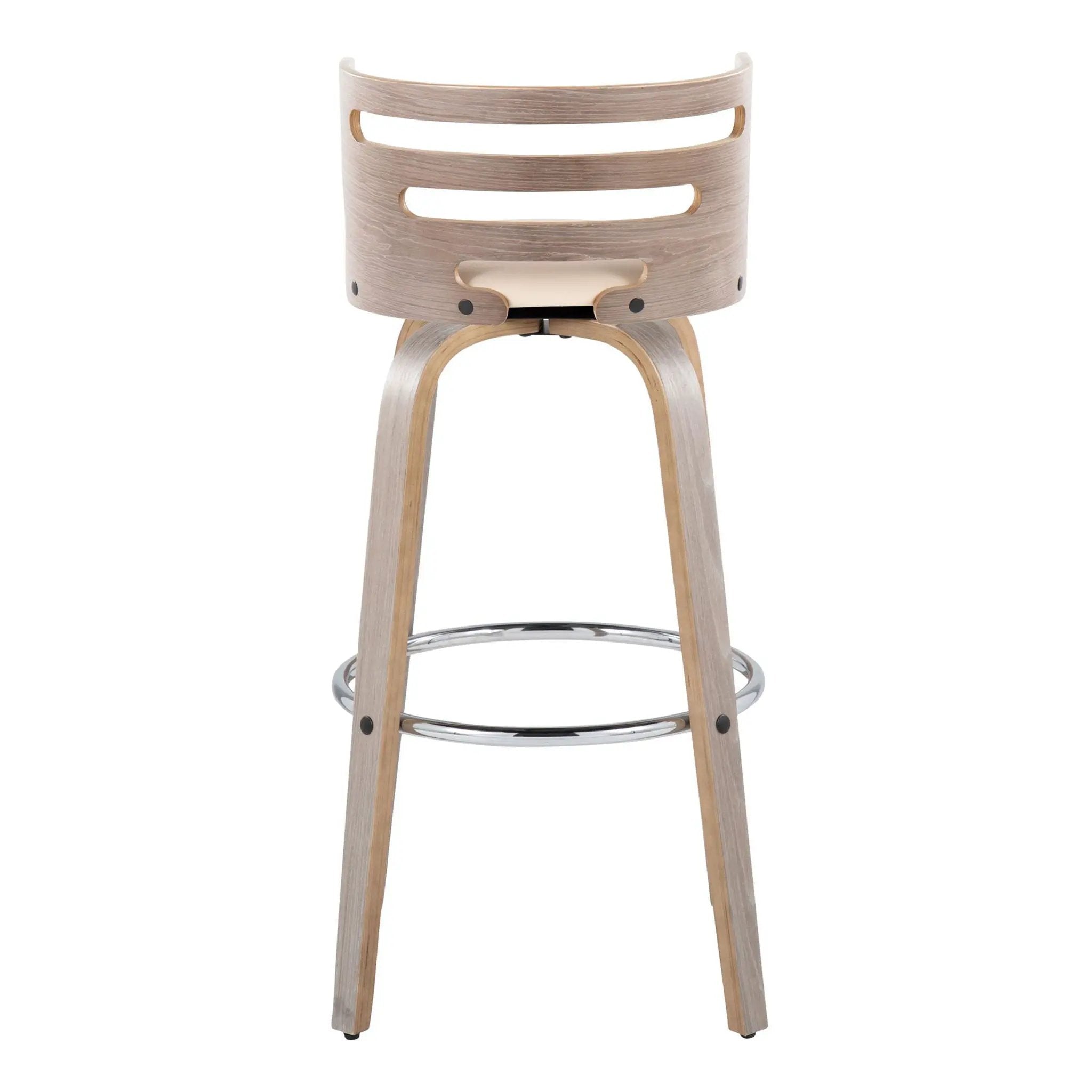 Cosini - Mid Century Modern Fixed Height, Barstool With Swivel With Round Footrest (Set of 2) by Unique Piece Furniture