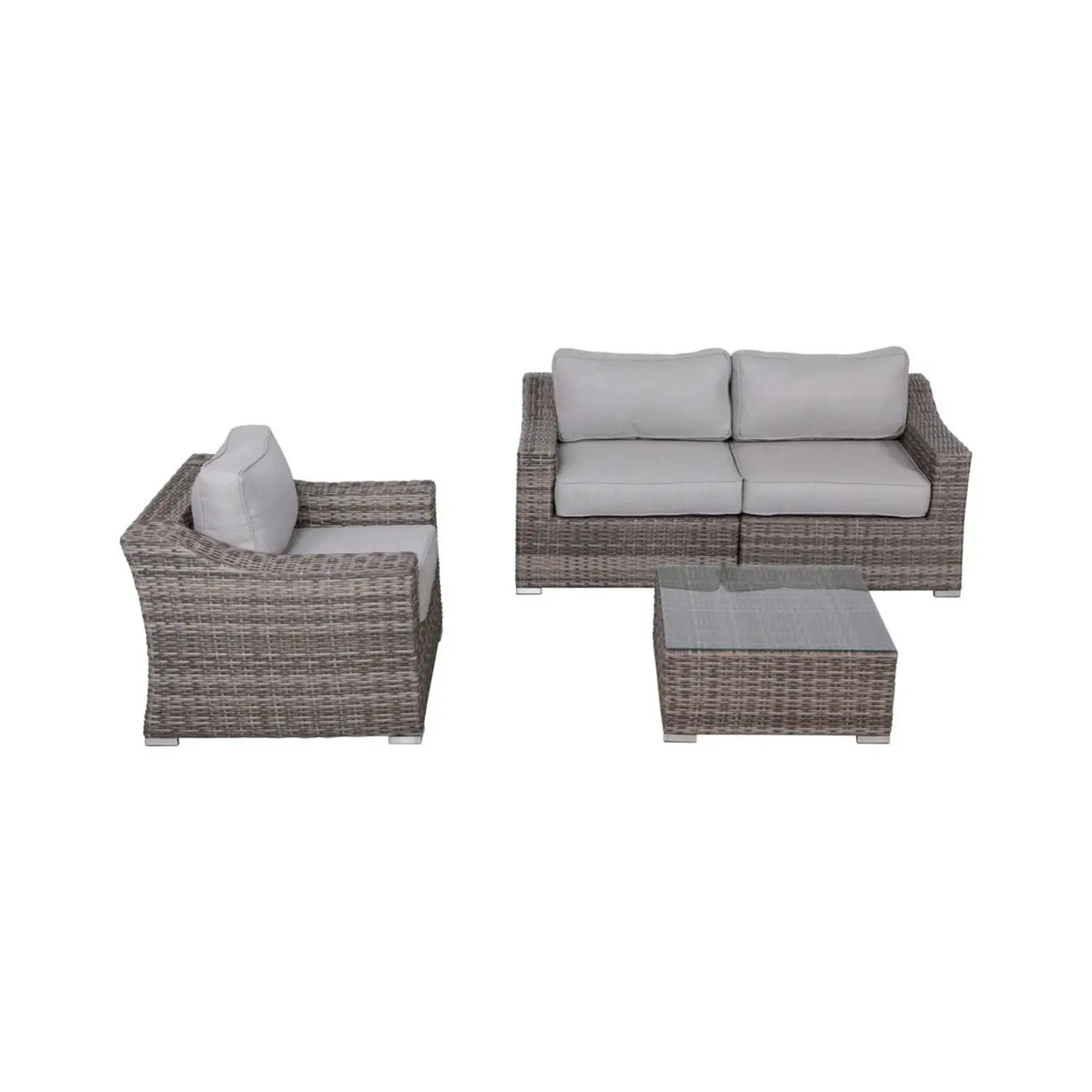 Outdoor Wicker Conversation Set With Cushions, All Weather by Unique Piece Furniture