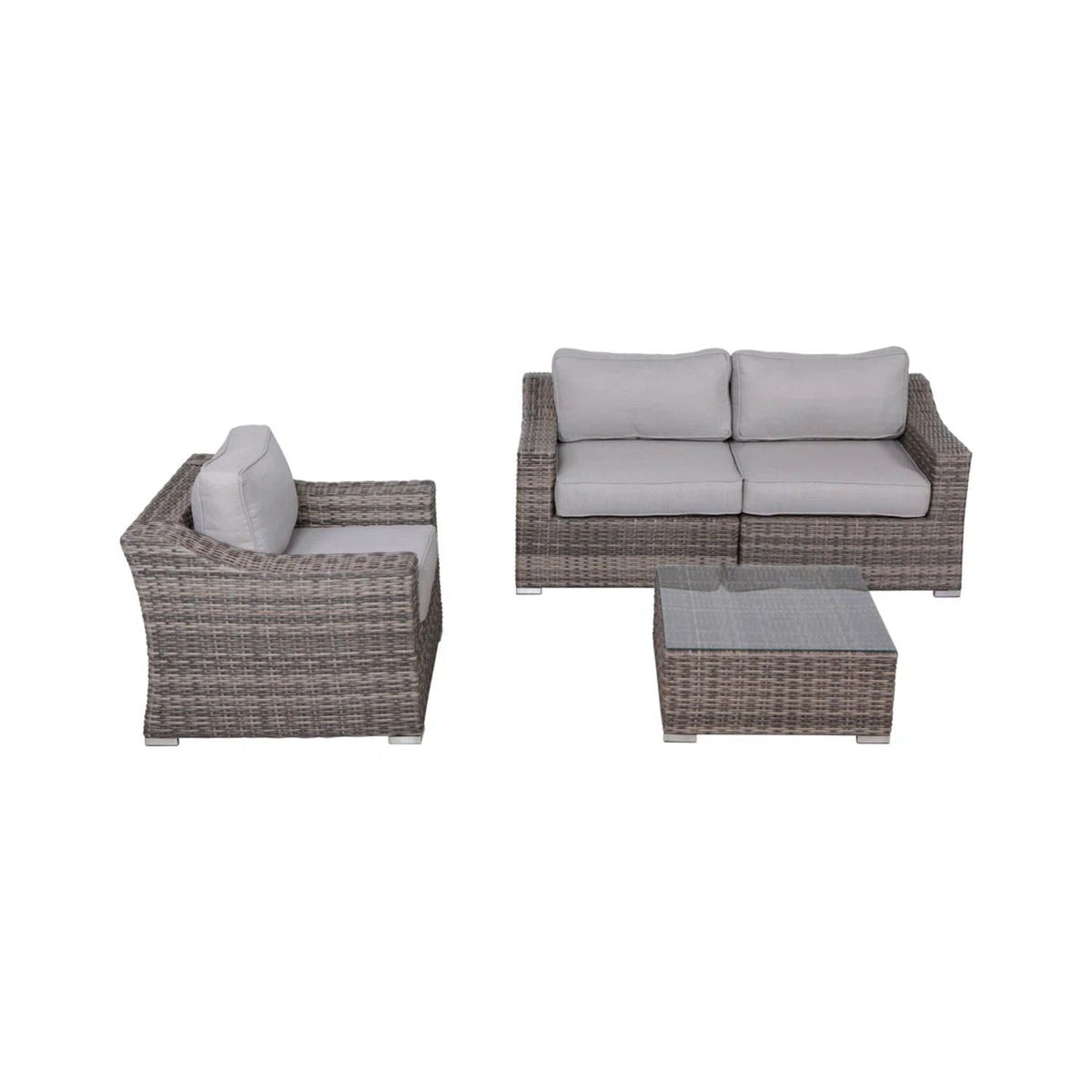 All-Weather Wicker Conversation Set with Cushions - Light Brown, Dark Gray, or Dark Brown, photo 20 of 40