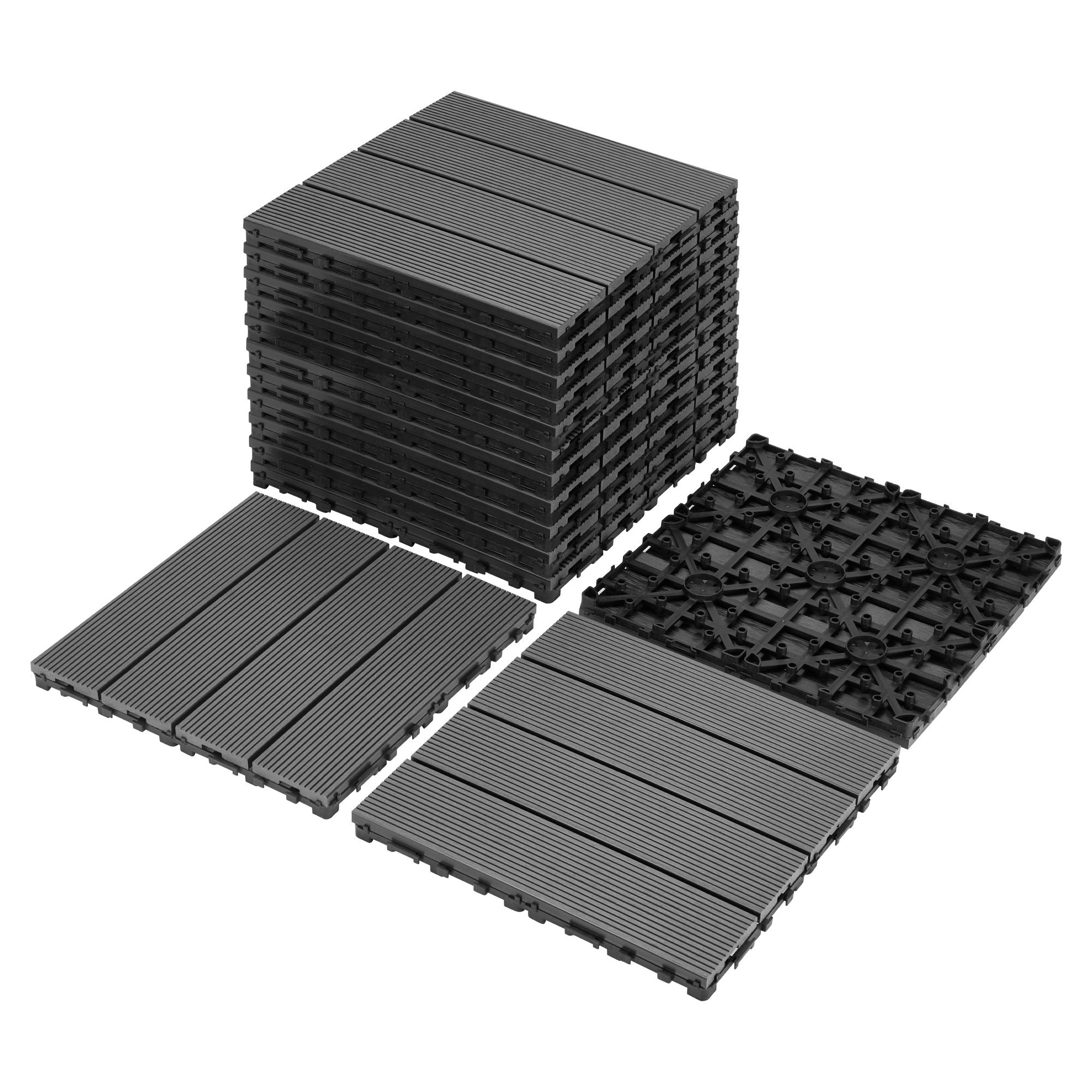DIY Interlocking Deck Tiles Waterproof Outdoor And Indoor Flooring - Gray by HouseOfZazla