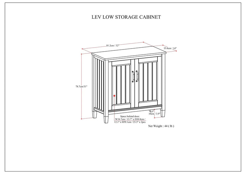 Lev - Low Storage Cabinet - Smoky Brown by HouseOfZazla