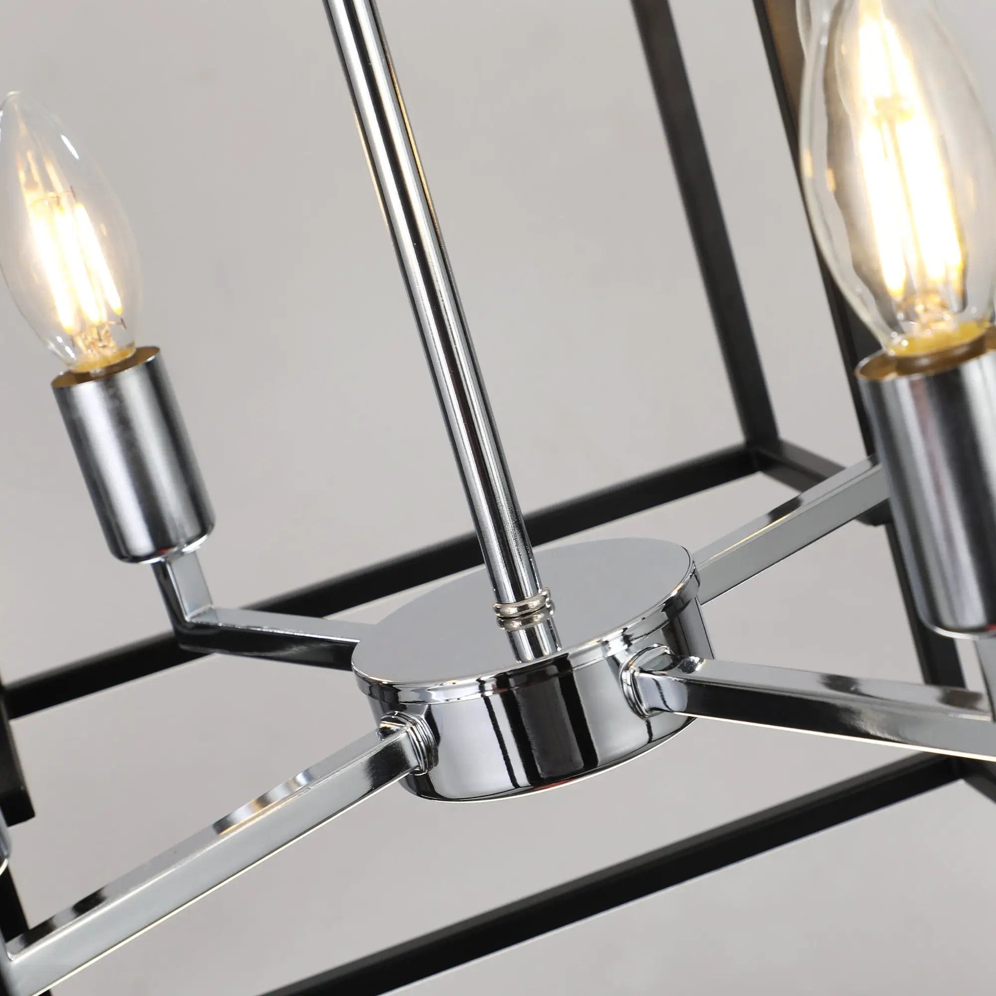 18' Modern 8-Light Black & Chrome Geometric Pendant Chandelier by HouseOfZazla