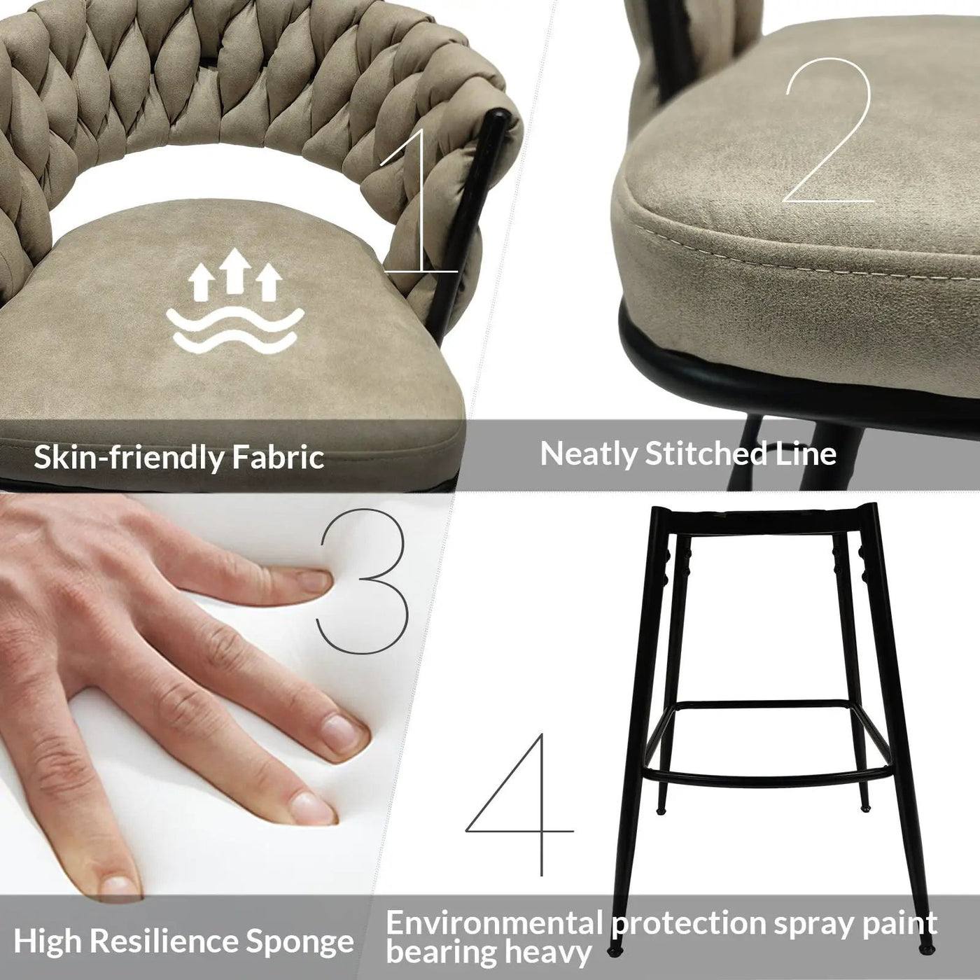 Bar Stool 360 Swivel With Back Footrest by HouseOfZazla
