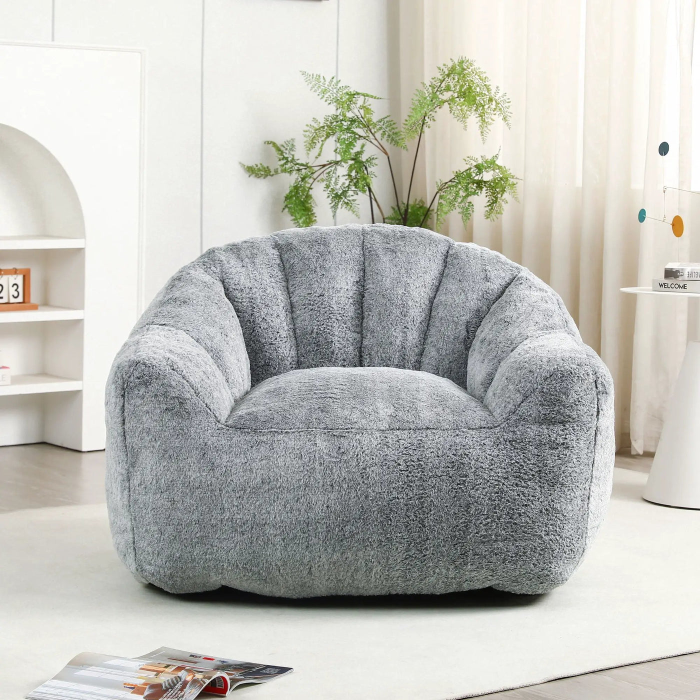 Beanbag Chair, Beanbag Sofa Chair With Armrests Stuffed High Density Foam by HouseOfZazla