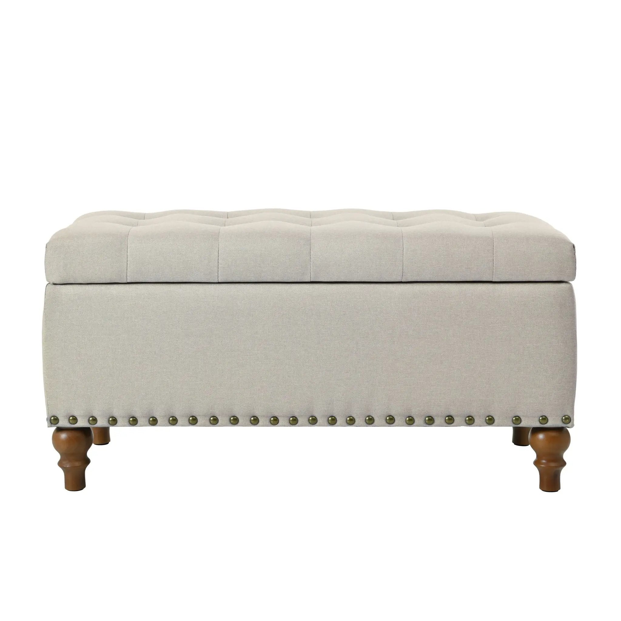 Upholstered Ottoman With Storage And Rivet Trim by Unique Piece Furniture
