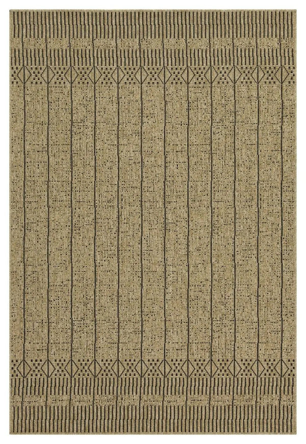 Earth - 5'3" X 7'3" Indoor, Outdoor Area Rug - Jute / Black