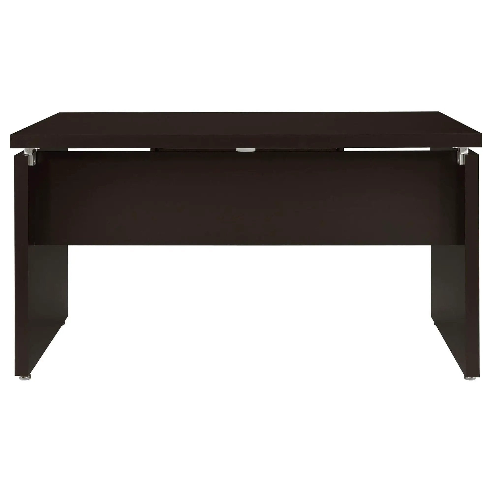 Floating - Top Computer Desk With Pullout Keyboard Shelf - Brown