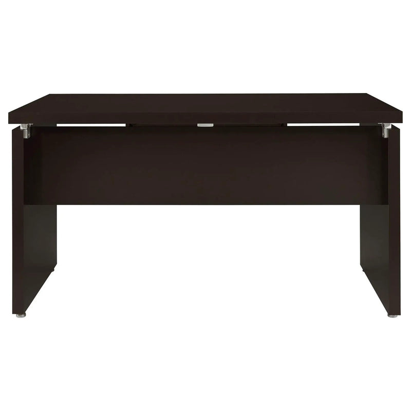 Floating - Top Computer Desk With Pullout Keyboard Shelf - Brown