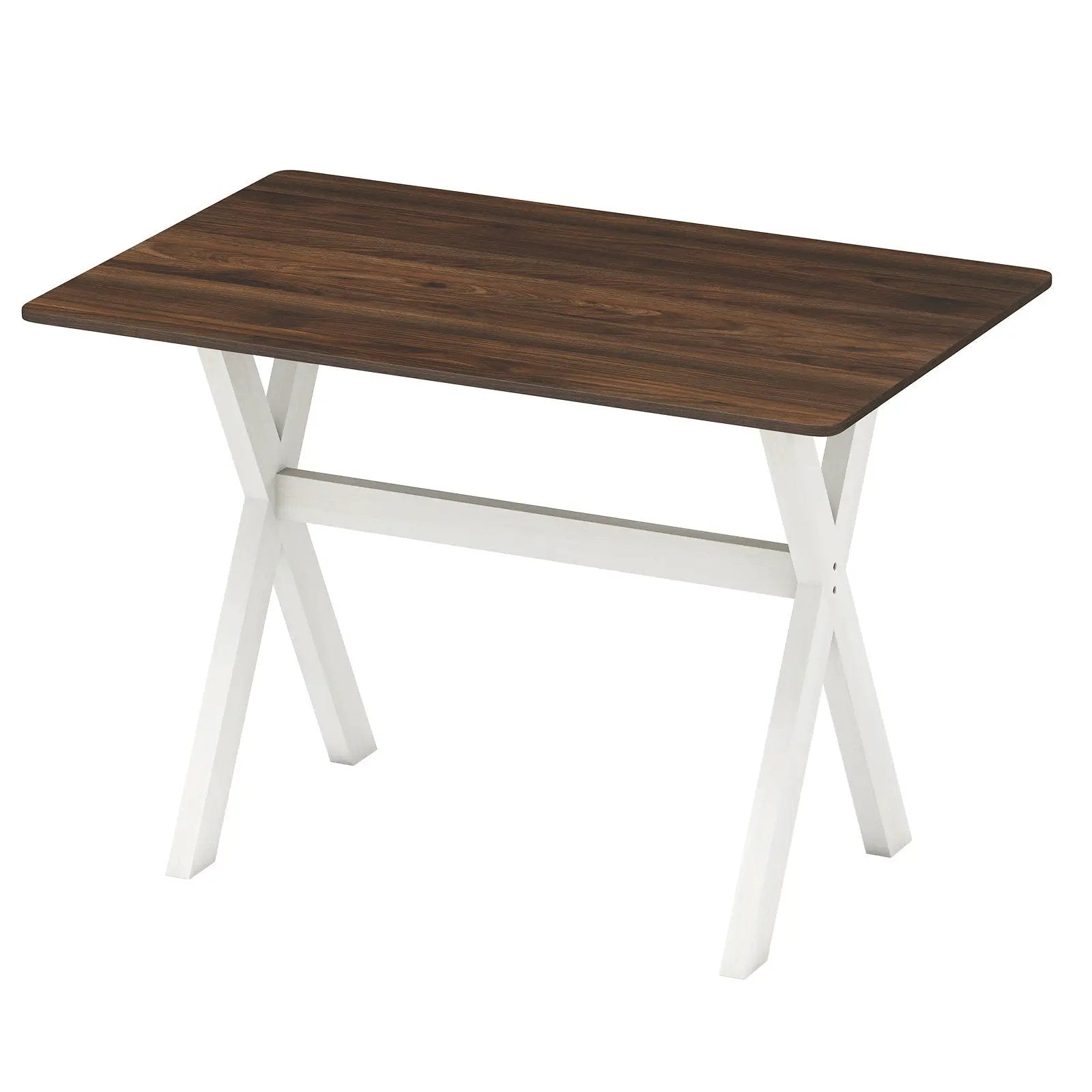 Modern Dining Table Wooden Kitchen Table with X-shaped Frame-White by DirectDeals
