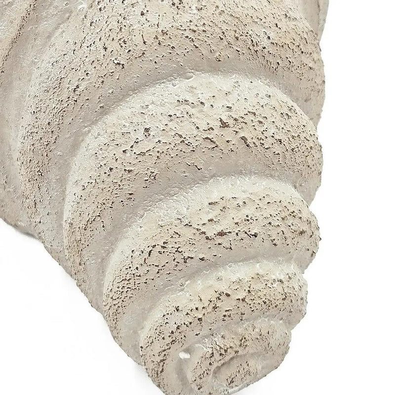 11.5x7x7' Sand and Cement Nautilus Shell Planter with Textured Beige Finish by HouseOfZazla