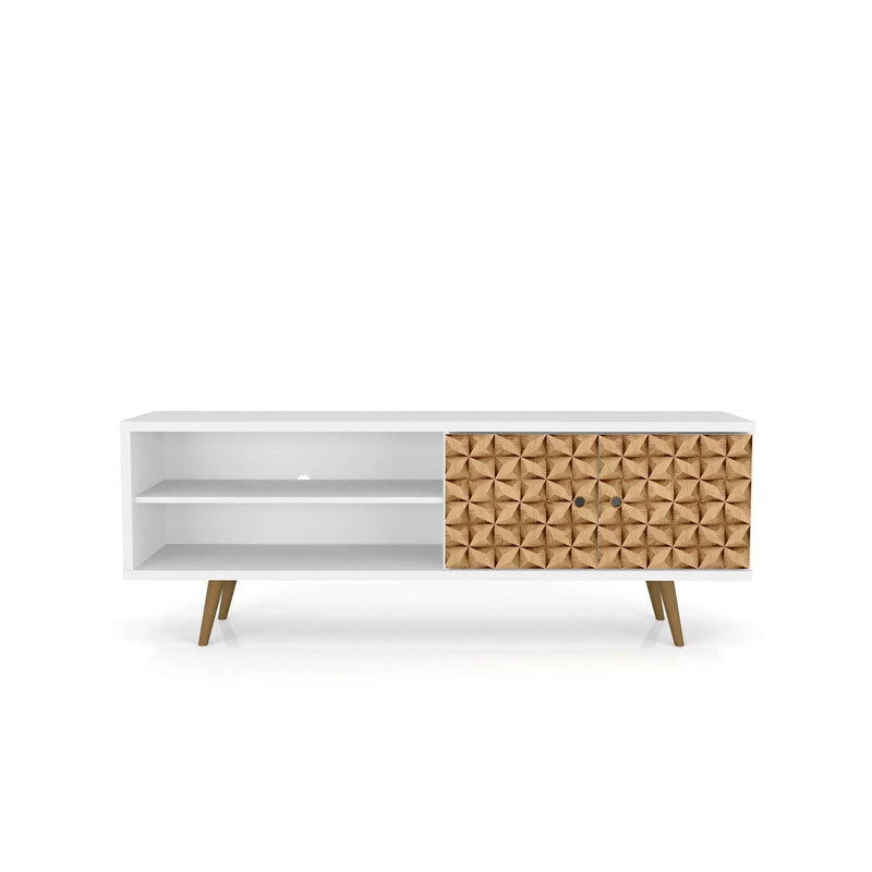Liberty - TV Stand & 2 Open Shelves - Natural / White by HouseOfZazla