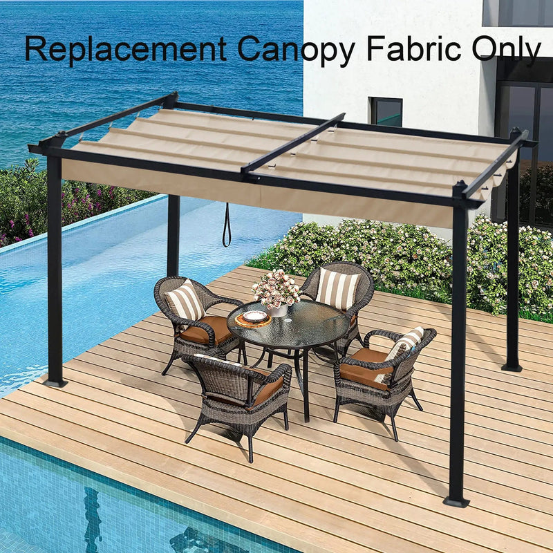 Replacement Canopy Top Cover Fabric For Outdoor Patio Retractable Pergola Sun-Shelter Canopy by Unique Piece Furniture
