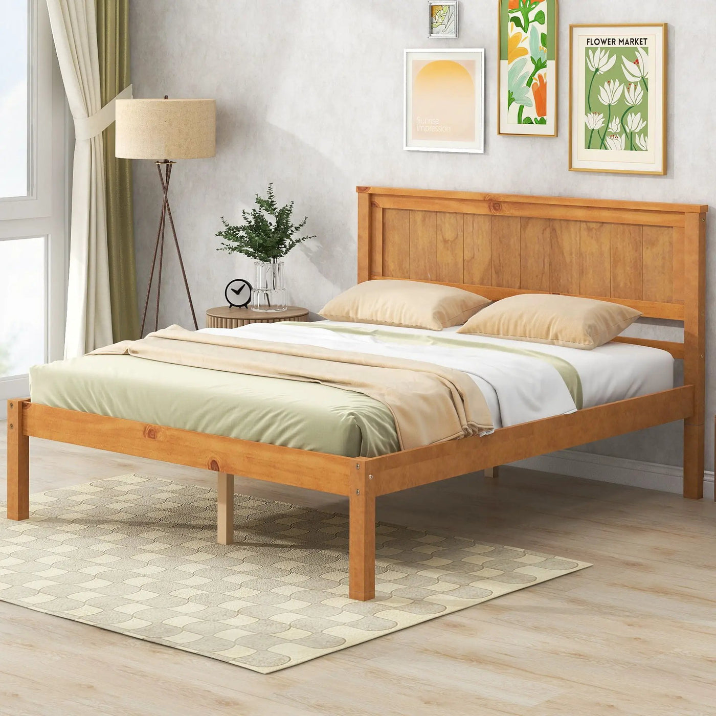 Platform Bed Frame With Headboard by HouseOfZazla