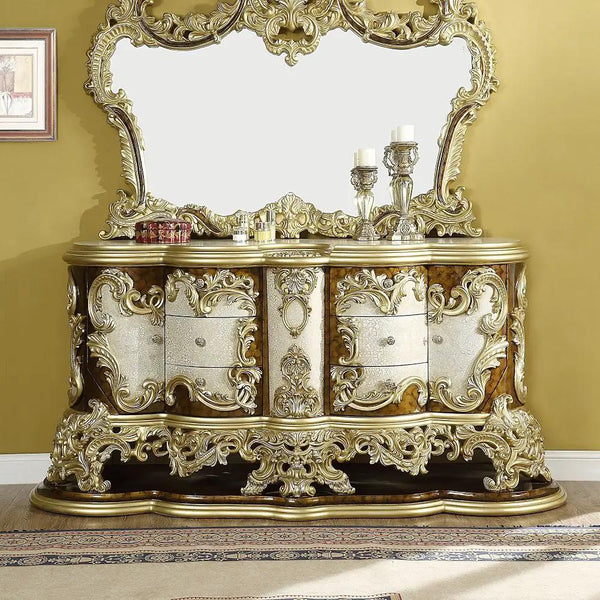Desiderius - Commode - Or Antique & Marron Peint à la Main