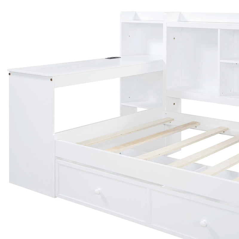 Daybed With 3 Drawers USB Ports And Desk by HouseOfZazla