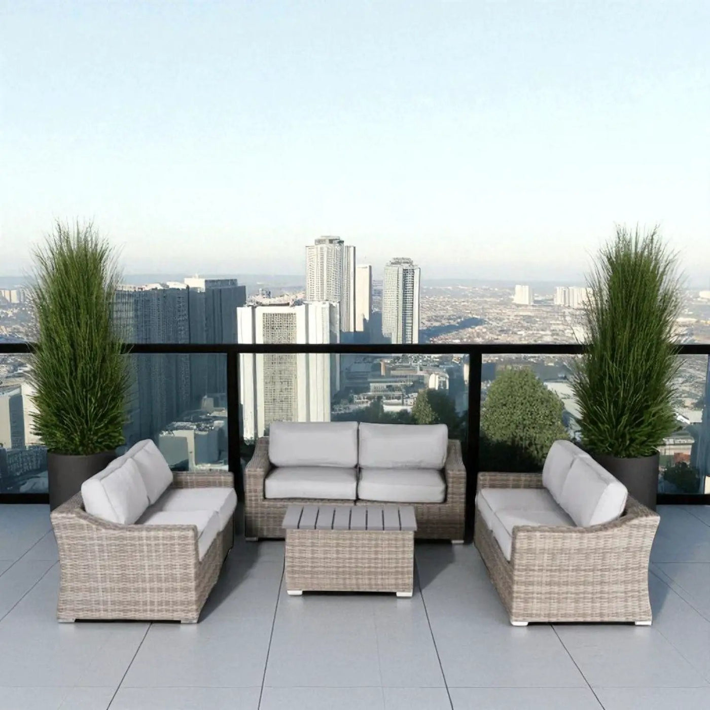 Stylish Sofa Seating Group With Cushions Perfect For Outdoor Gatherings by HouseOfZazla