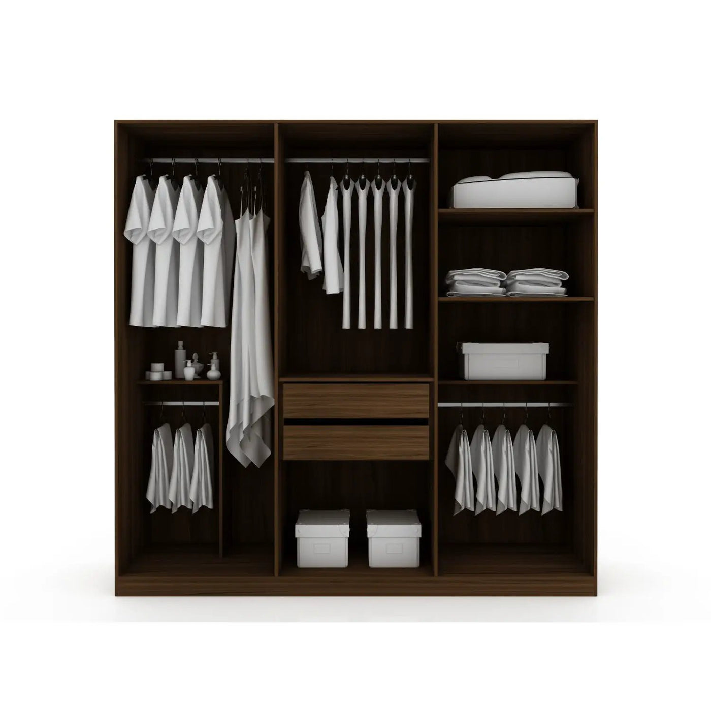 Gramercy - Free Standing Wardrobe Closet With Drawers And Shelves by HouseOfZazla