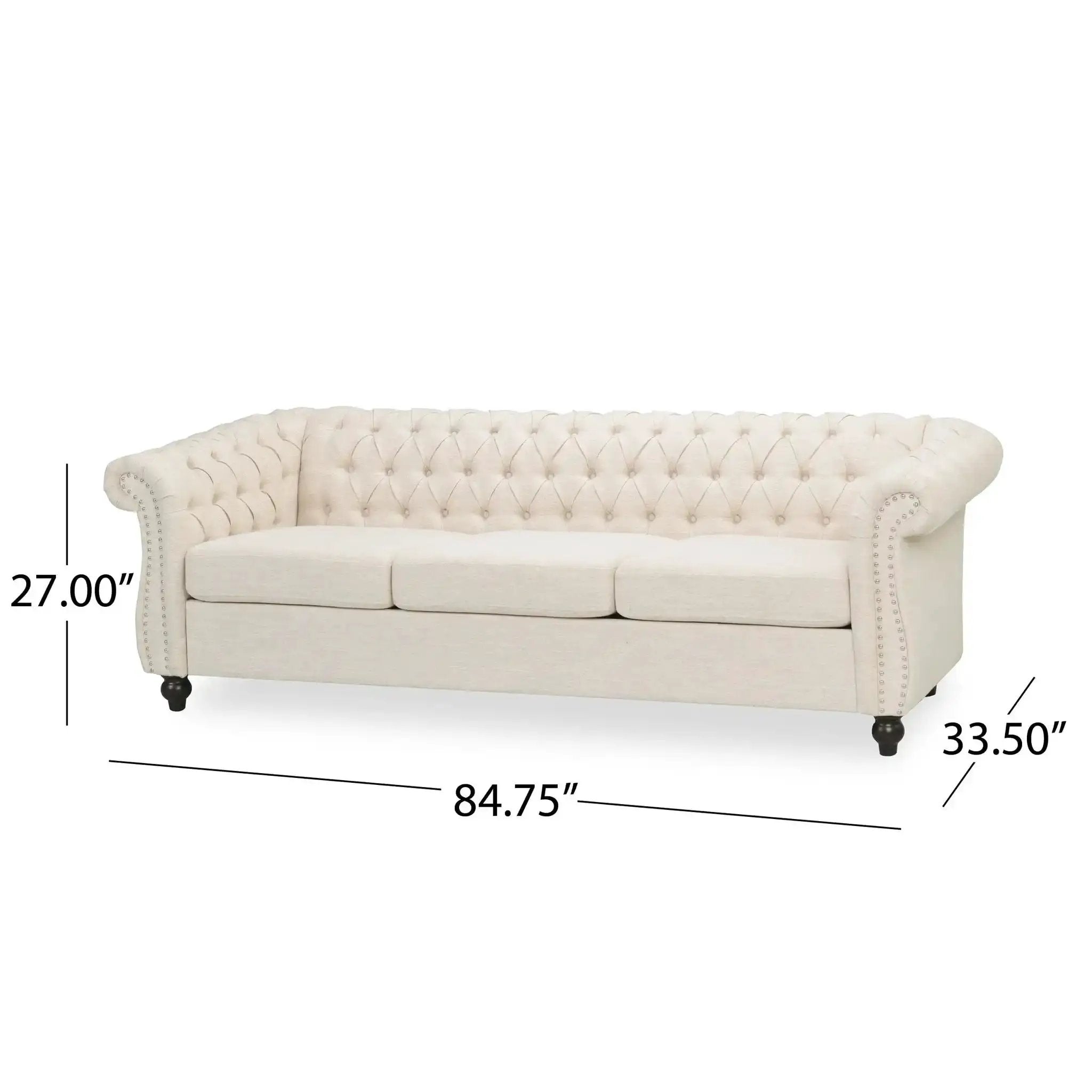 Chesterfield Style 3 Seater Sofa With Deep Button Tufting by HouseOfZazla