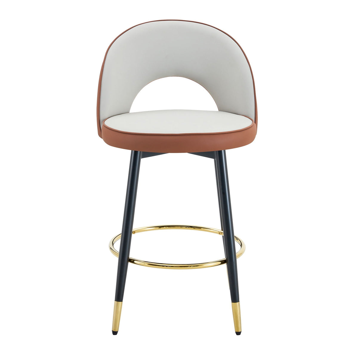 Upholstered Rotatable Bar Chair With Metal Legs For Dining Room, photo 2 of 12