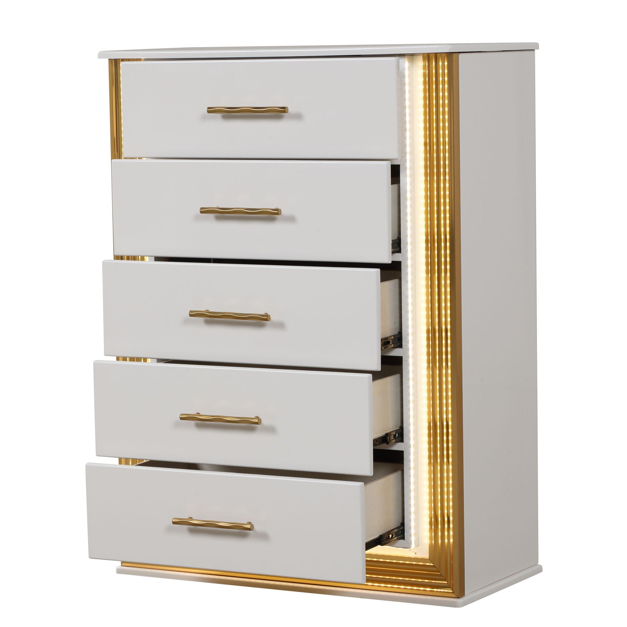 Obsession - 5 Drawer Chest - White by HouseOfZazla