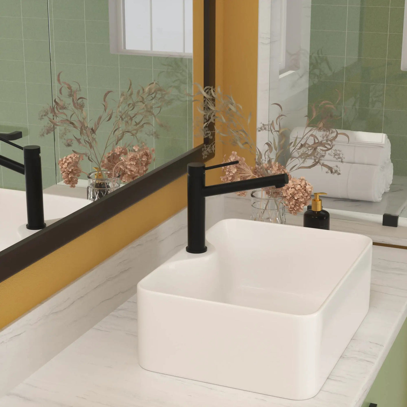 Modern Ceramic Rectangular Vessel Bathroom Sink With Sleek Design by HouseOfZazla