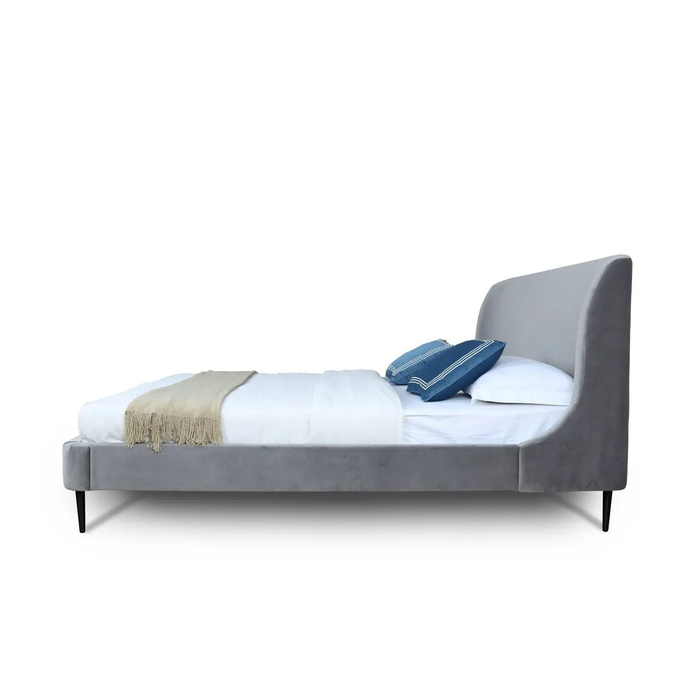 Heather - Upholstered Bed With Curved Headboard by HouseOfZazla