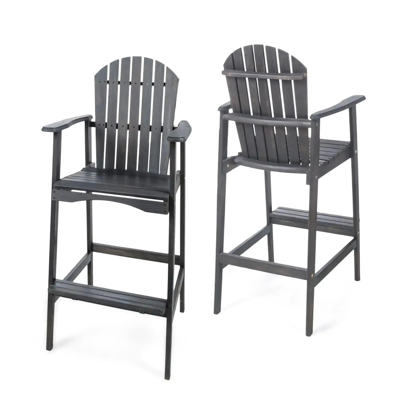 Outdoor Acacia Wood Adirondack Barstools (Set of 2) by HouseOfZazla