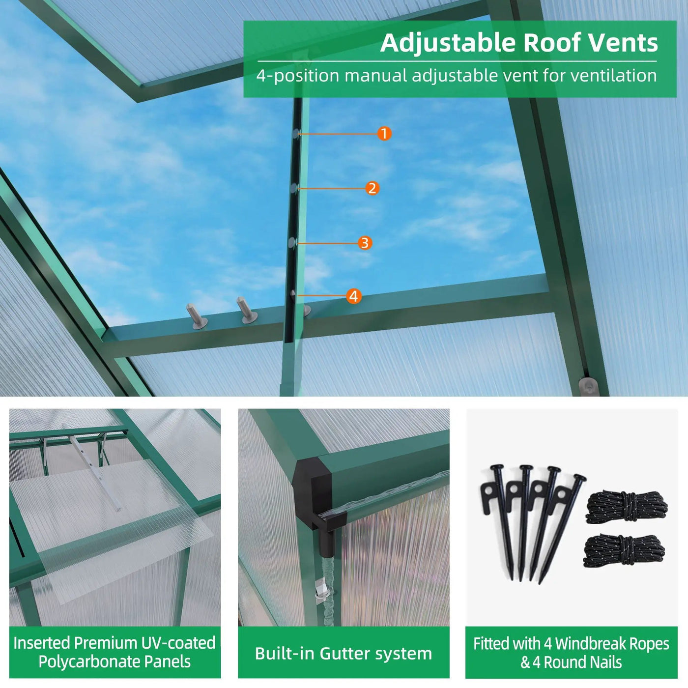 Polycarbonate Walk-In house, Raised Base For Outdoor In All Season by HouseOfZazla