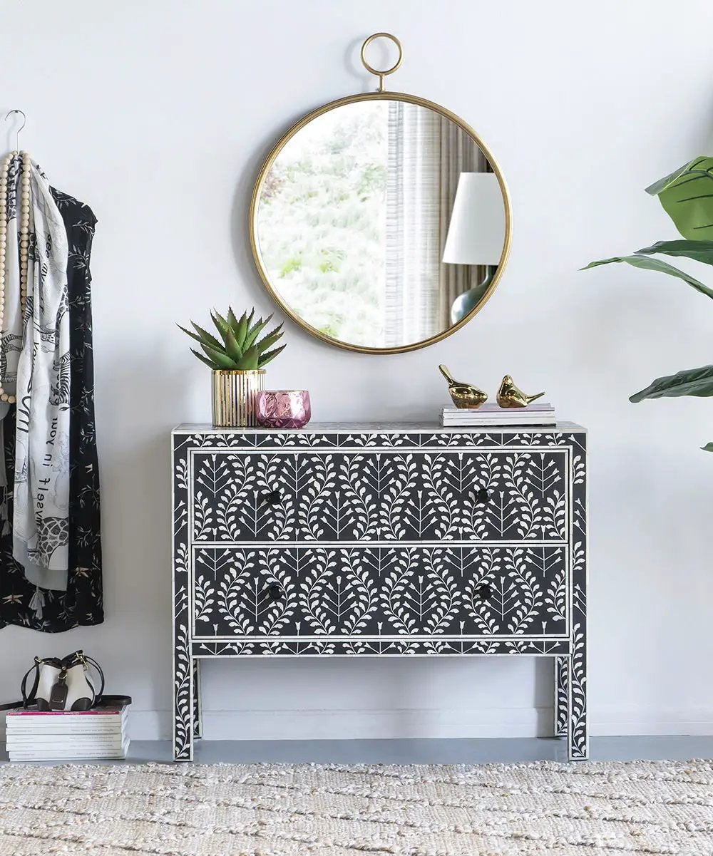 Circle Wall Mirror With Iron Frame, Accent Mirror For Living Room by HouseOfZazla