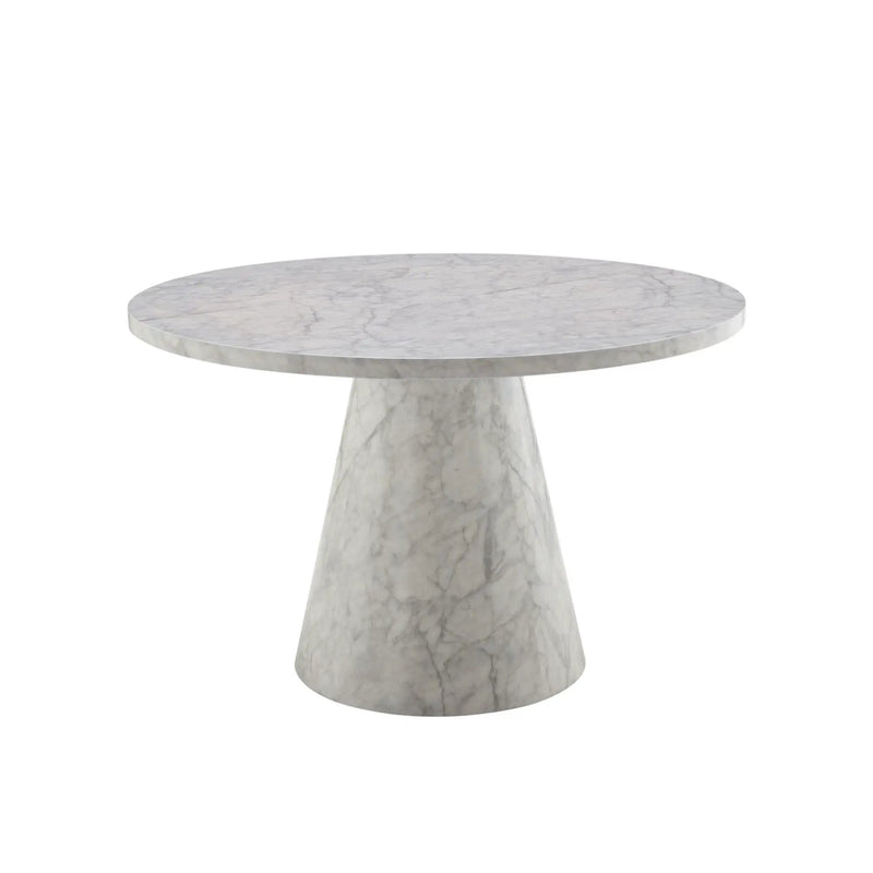 Kacey - Natural Engineered Stone Round Dining Table - Stone Gray by HouseOfZazla