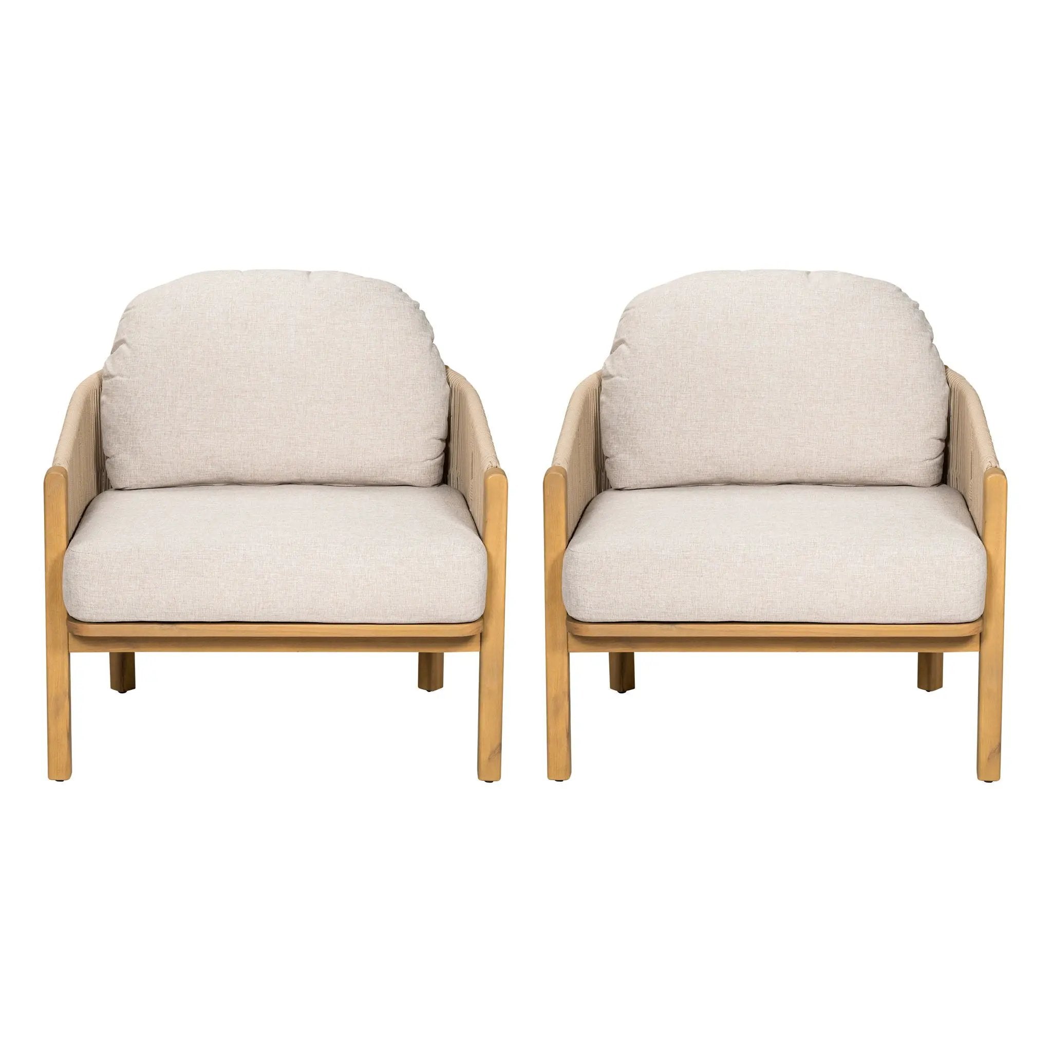 Grotta Outdoor Wood Club Chair Set of 2 by HouseOfZazla