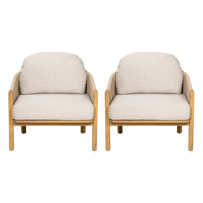 Grotta Outdoor Wood Club Chair Set of 2 by HouseOfZazla