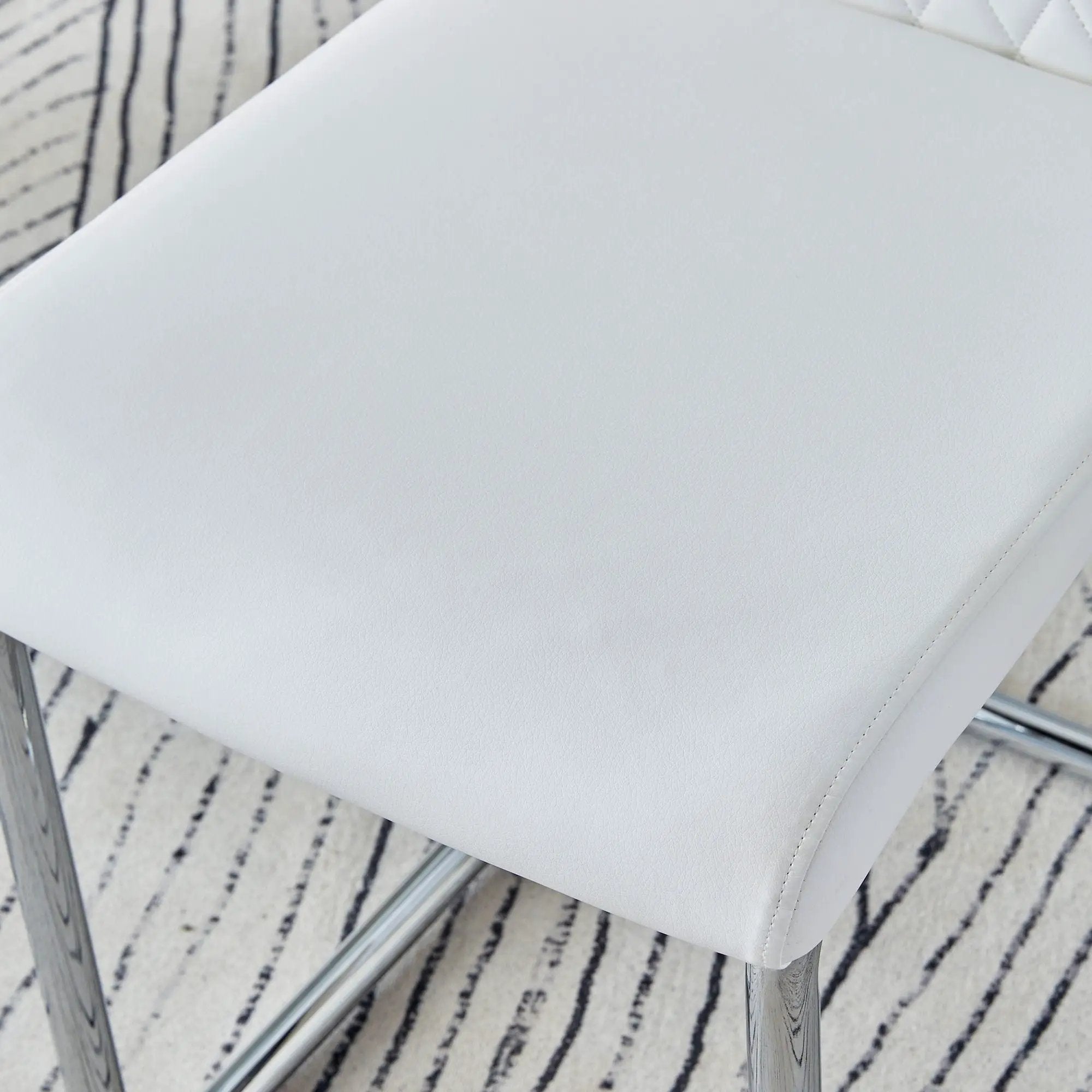 Modern Dining Chairs With Padded Seat, Metal Legs by HouseOfZazla