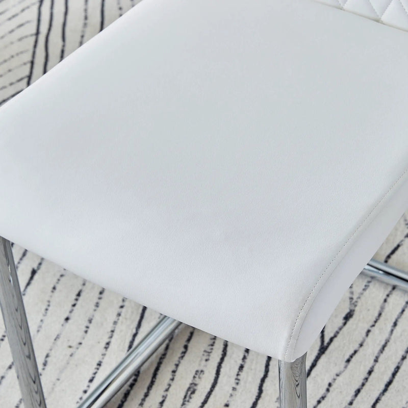 Modern Dining Chairs With Padded Seat, Metal Legs by HouseOfZazla