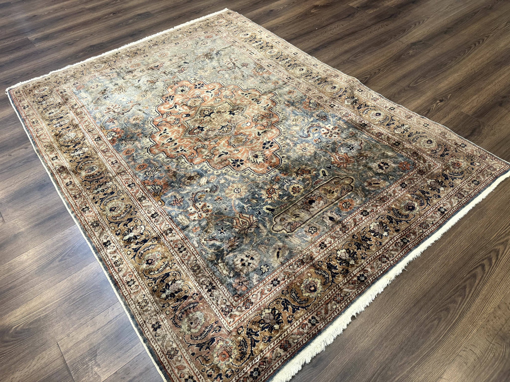Silk Turkish Kayseri Rug 5x7, Light Blue by Jewel Rugs
