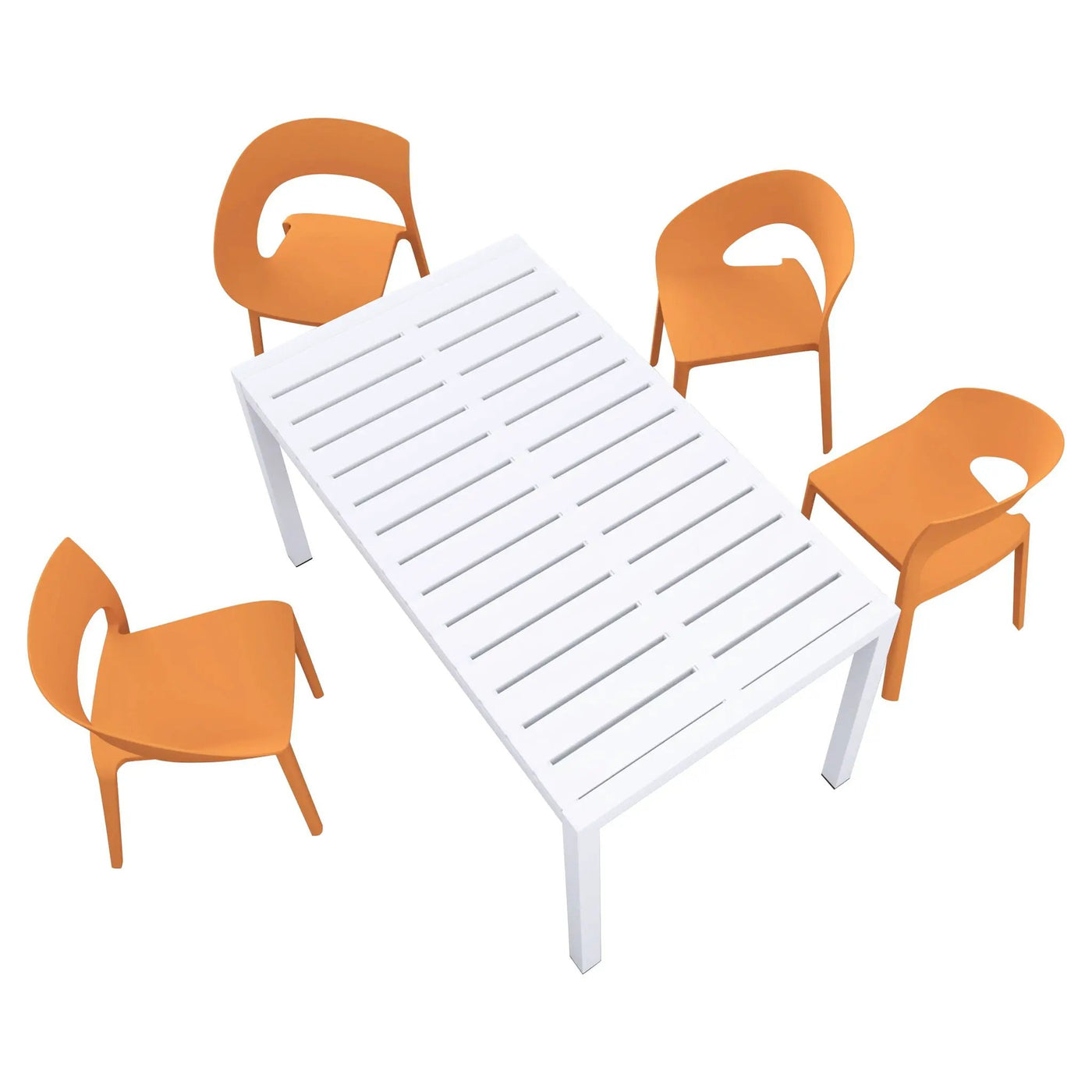 4 Piece Set Of Modern Designed Single Chairs With Long Table by HouseOfZazla