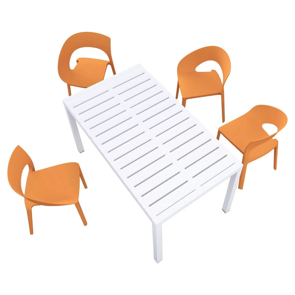 4 Piece Set Of Modern Designed Single Chairs With Long Table, photo 2 of 14