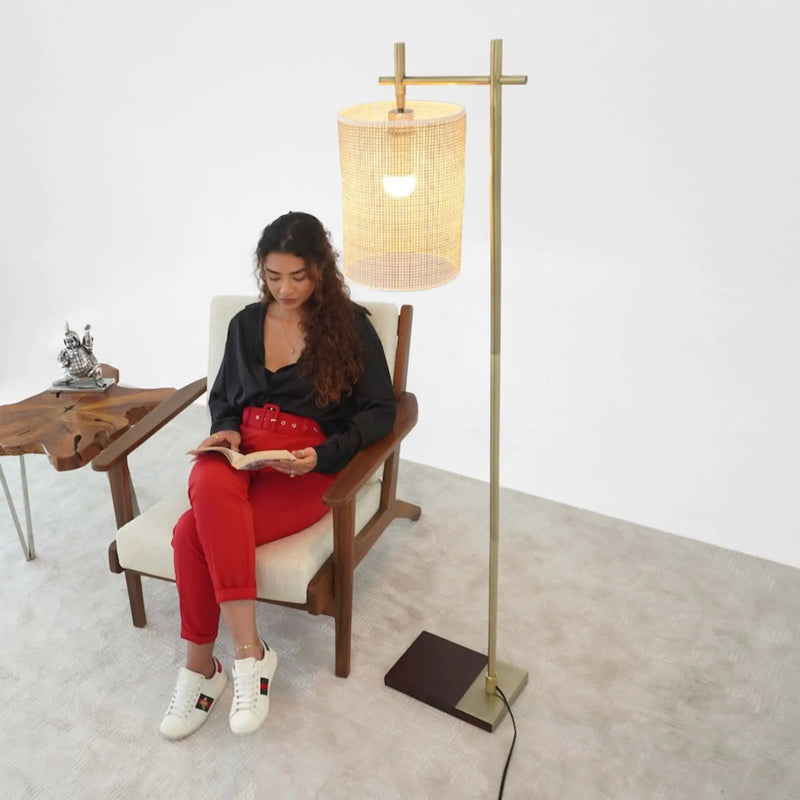 Brizo - Tall Corner Floor Lamp - Gold by HouseOfZazla