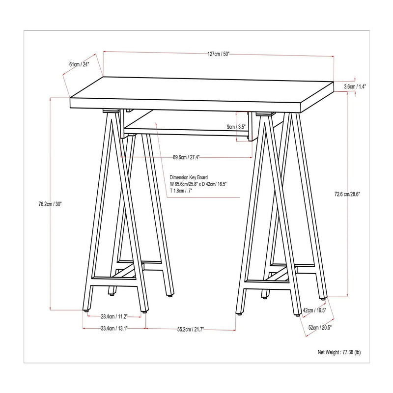 Sawhorse - Handcrafted Solid Desk by Unique Piece Furniture