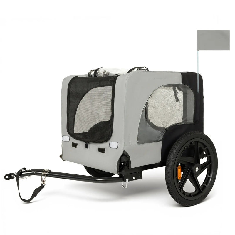 Outdoor Heavy Duty Collapsible Pet Bike Trailer with 16-Inch All-Terrain Wheels by HouseOfZazla